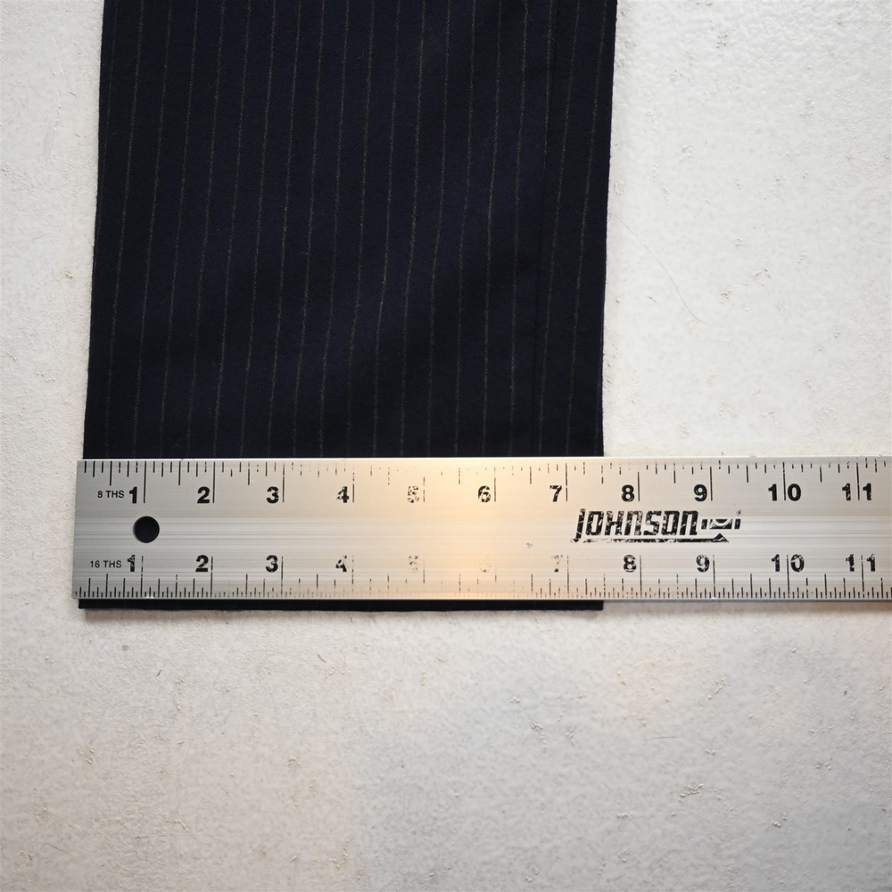 Banana Republic 31x32 Navy 100% Wool Flannel Stripe 378488 Slim Dress Mens Pants - Picture 7 of 9